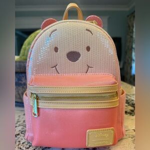 NWT Winnie the Pooh Cosplay Sequin & Glitter Mini Backpack